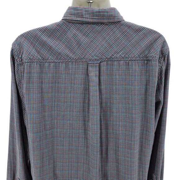 Carbon2Cobalt Mens XL Shirt Double Layer Button Multicolor Check Plaid Preppy - Picture 4 of 9